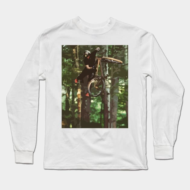 Nicholi Rogatkin Tail Whip Painting Long Sleeve T-Shirt by gktb